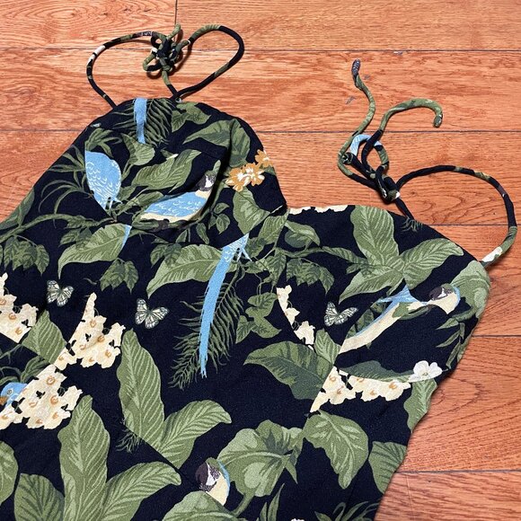 EUC Reformation Saskia Dress Size 8 Color Black Flowers Tropical - Picture 3 of 5